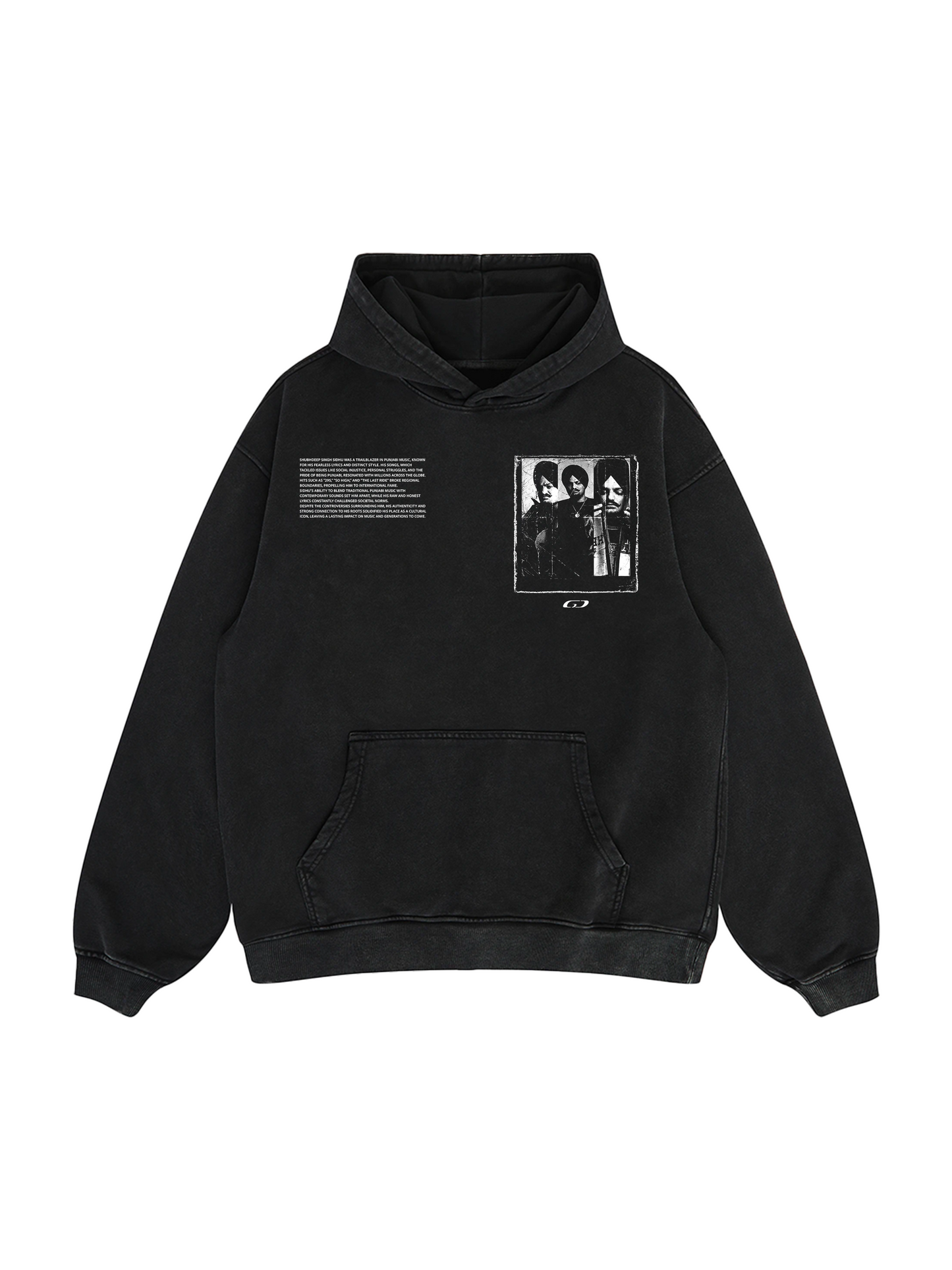 SIDHU MOOSE WALA OVERSIZED FADED HOODIE