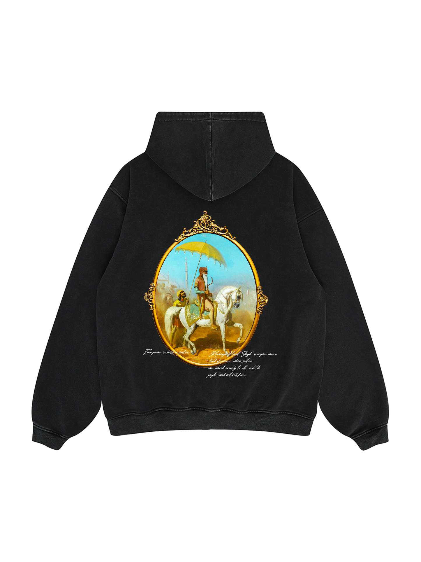 THE LION OF PUNJAB MAHARAJA RANJIT SINGH OVERSIZED FADED HOODIE