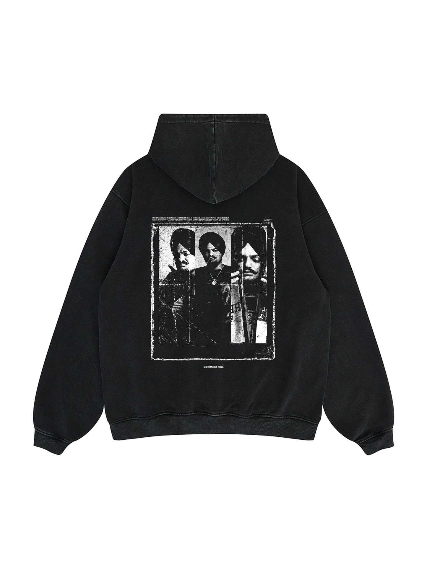 SIDHU MOOSE WALA OVERSIZED FADED HOODIE