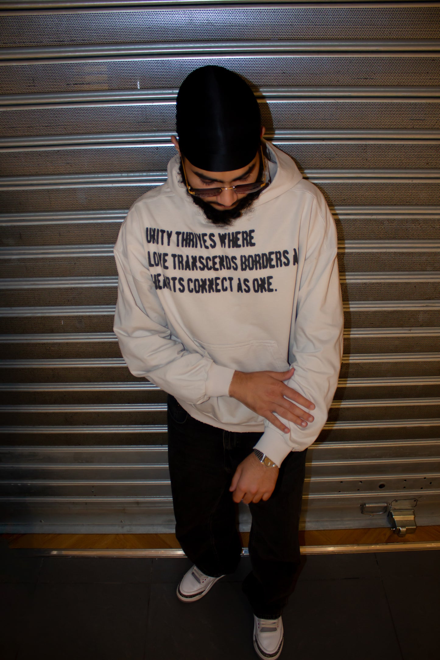 UNITY SUN FADED RIPPED POCKET HOODIE